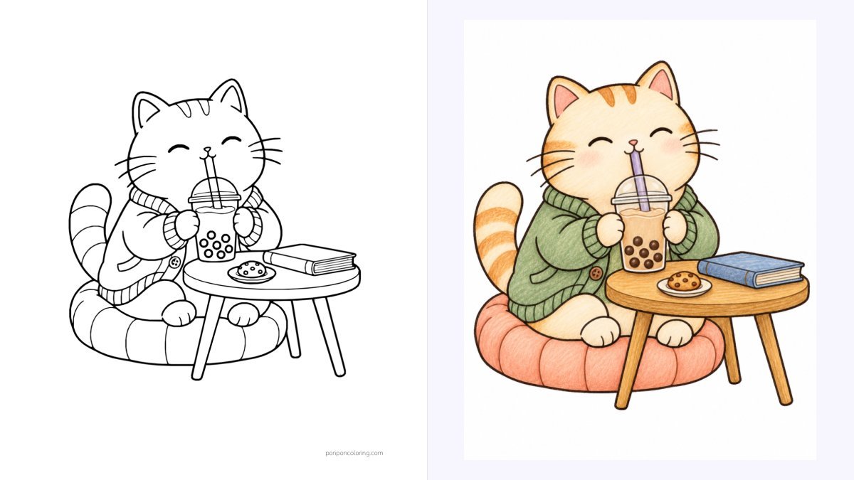 Boba Tea Coloring Pages (80 Free Printable PDFs) coloring page