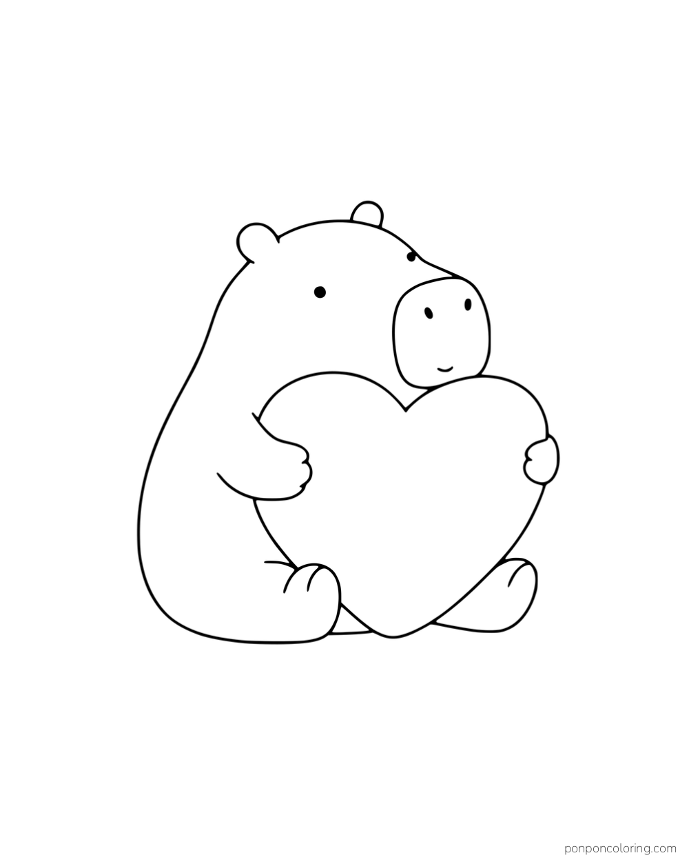 A capybara hugging a heart-shaped pillow.