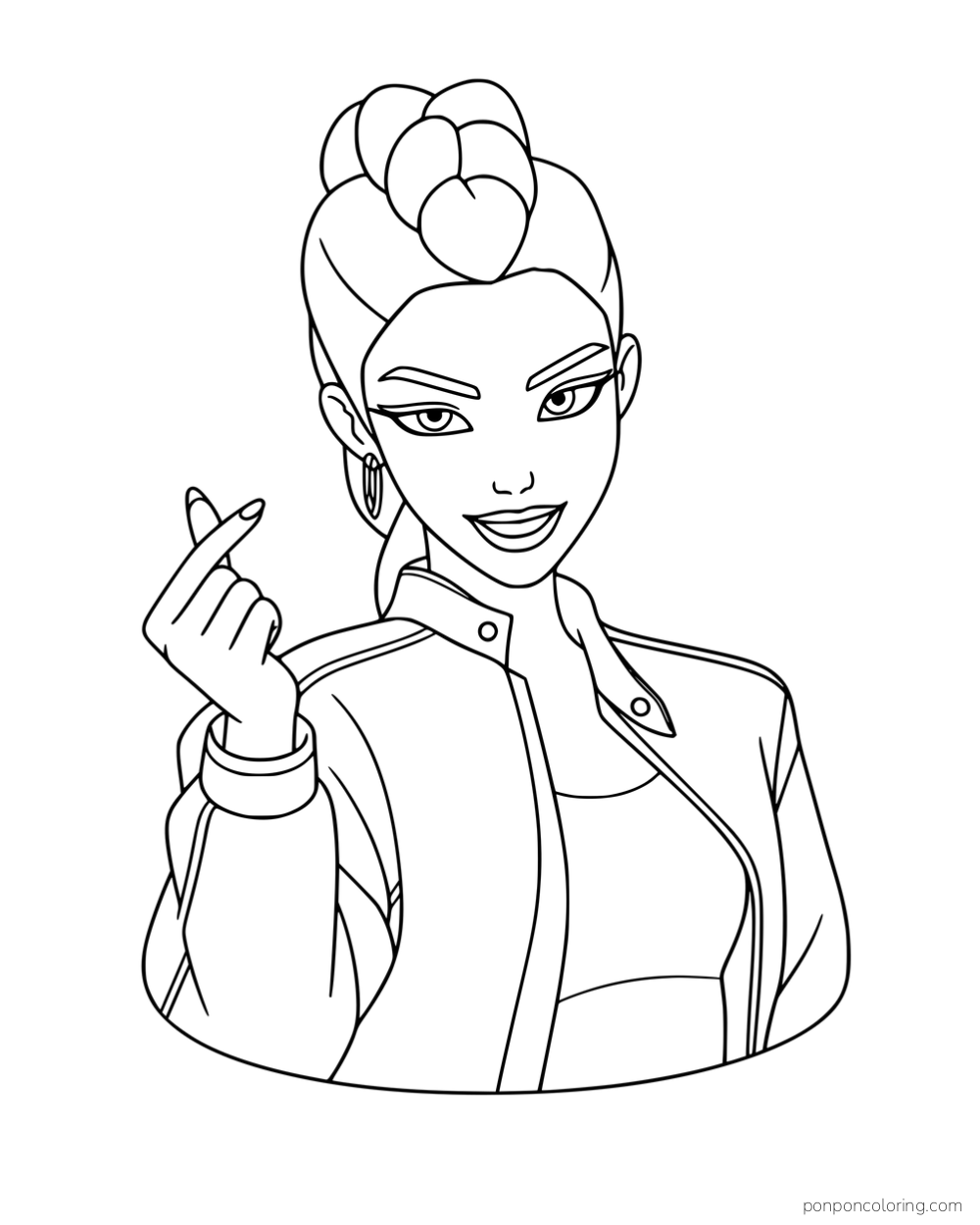 Rumi making a finger heart.
