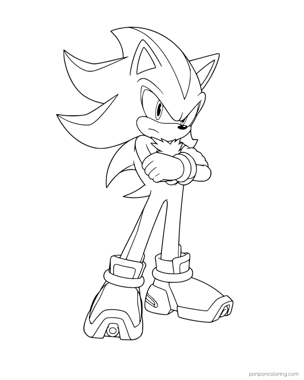 Shadow standing with his arms folded.