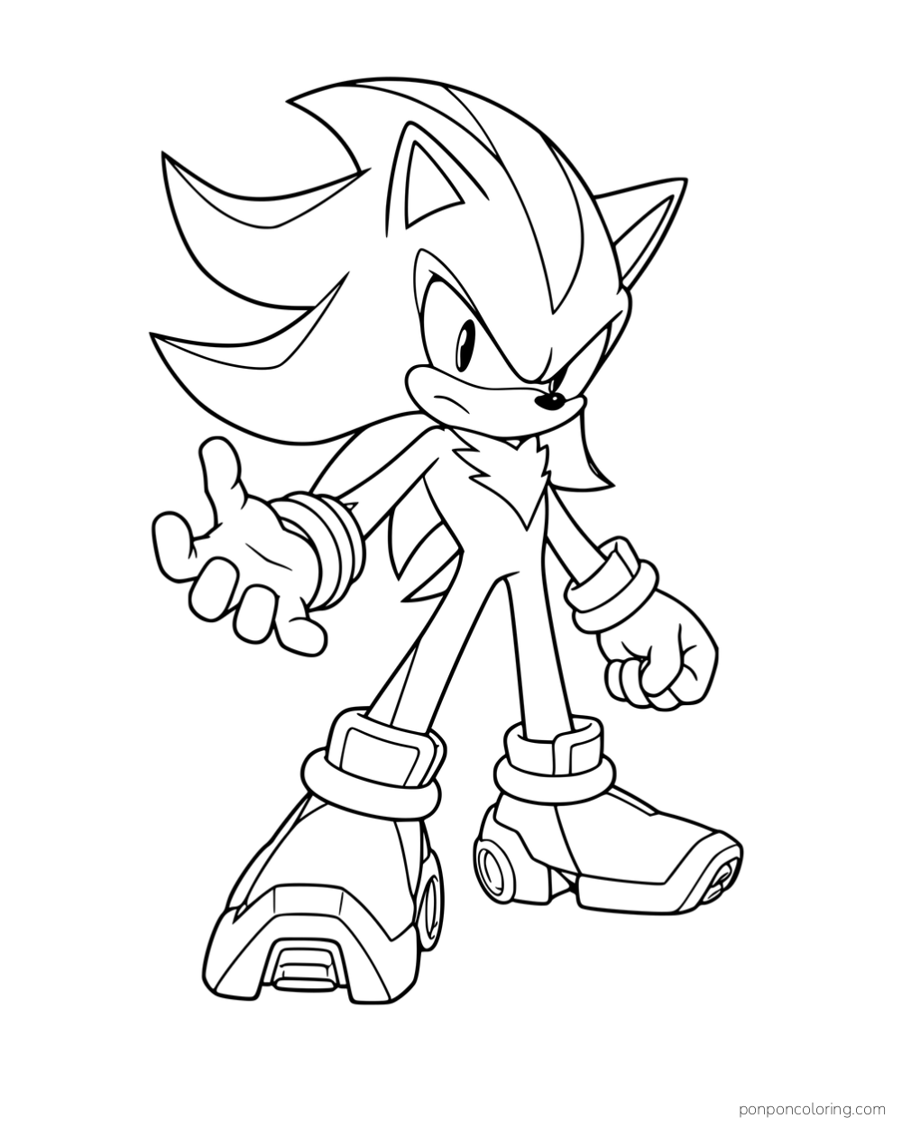Shadow standing with one hand extended.