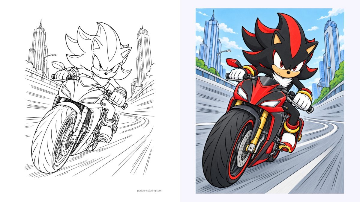 Shadow the Hedgehog Coloring Pages (88 Free Printable PDFs) coloring page